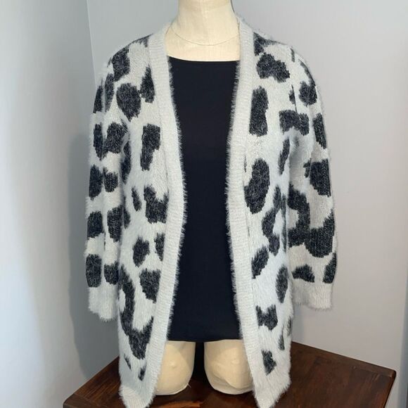 Jessica Simpson Leopard Sweater Cardigan Girls Size M (8/10) - Picture 1 of 10